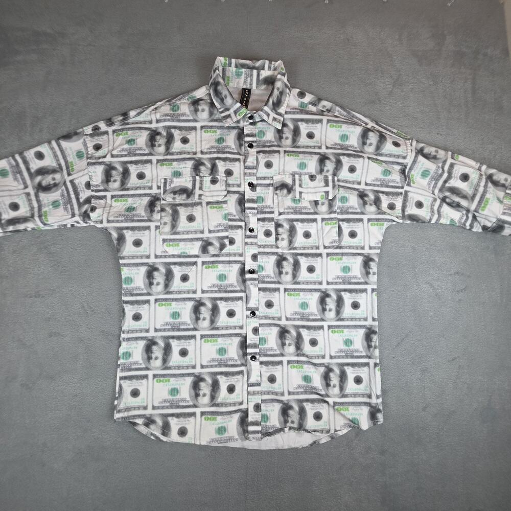 Physix Mens XL Geometric Abstract Shirt Gray Button Up Streetwear
